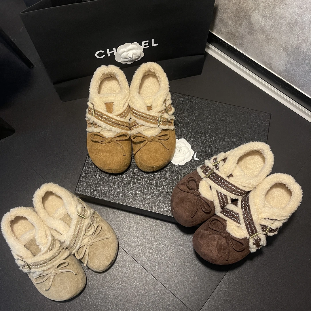 2025冬季新款加绒交叉带气质软底魔术贴舒适百搭外穿勃肯女鞋-5CM