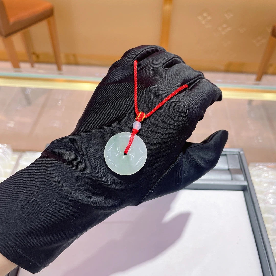 (配红绳）天然天山翠平安扣吊坠男女同款百搭