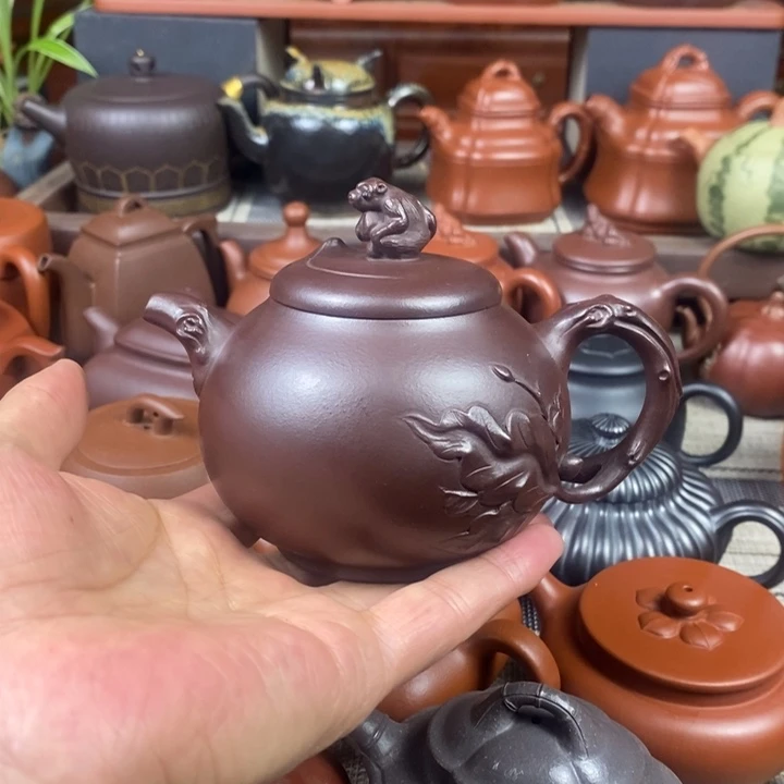 紫砂茶壶猴桃280cc原矿老紫泥特价