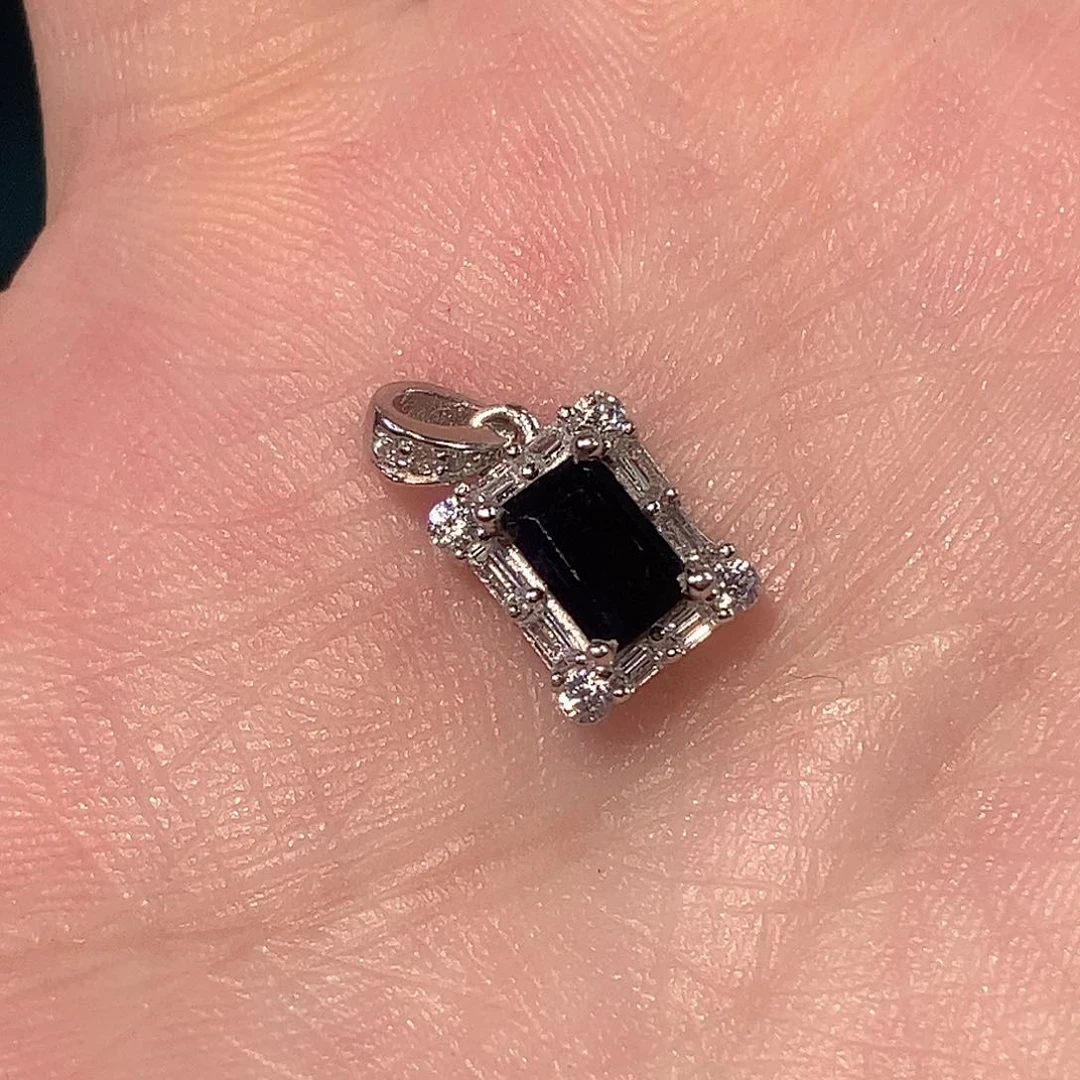 蓝宝石颈饰银S925镶嵌S****A