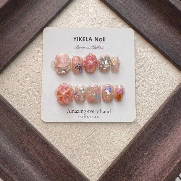 （多彩）伊克拉纯手工ins风小众设计气质穿戴美甲