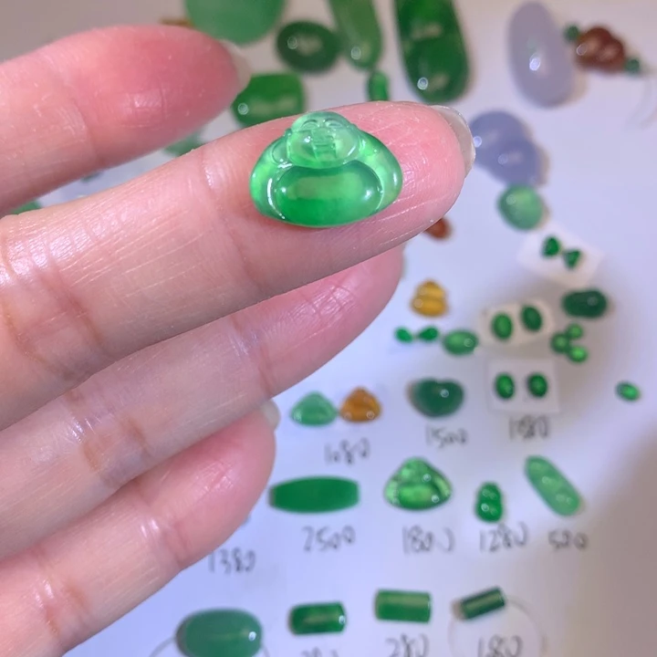 翡翠未镶嵌套链佛公