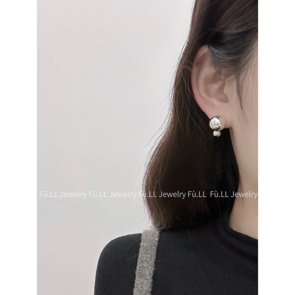 925银耳饰 【大小球】简约百搭圆球个性小众设计感时髦质感纯银耳钉