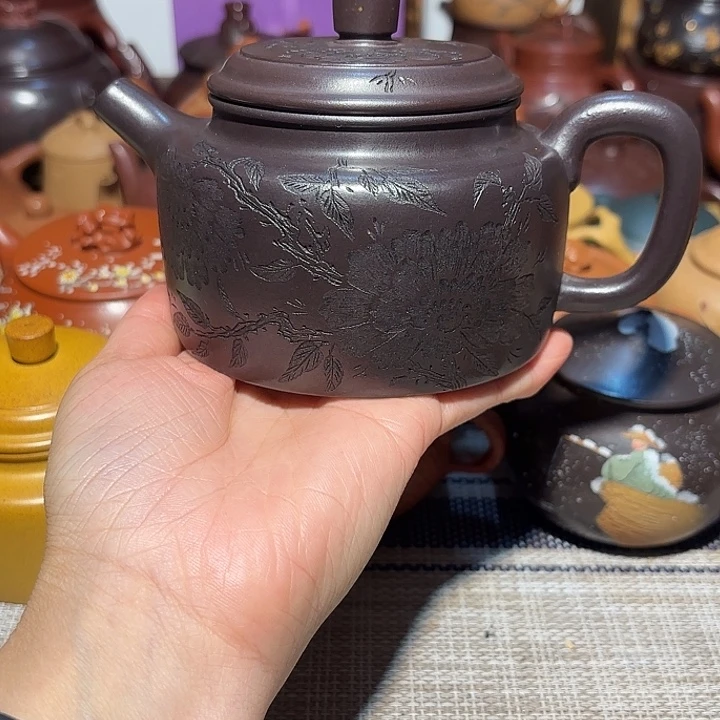 茶壶紫砂原矿宜兴紫砂把手有个痘
