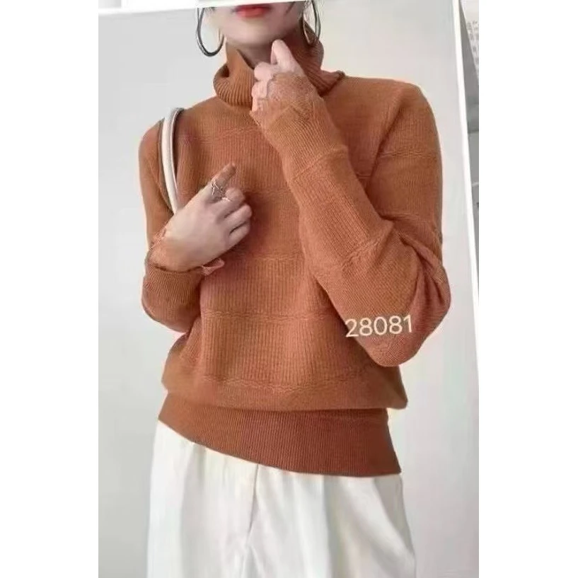 【玉姐家】一体绒双翻领保暖女加绒加厚打底衫毛衣f832 J021025