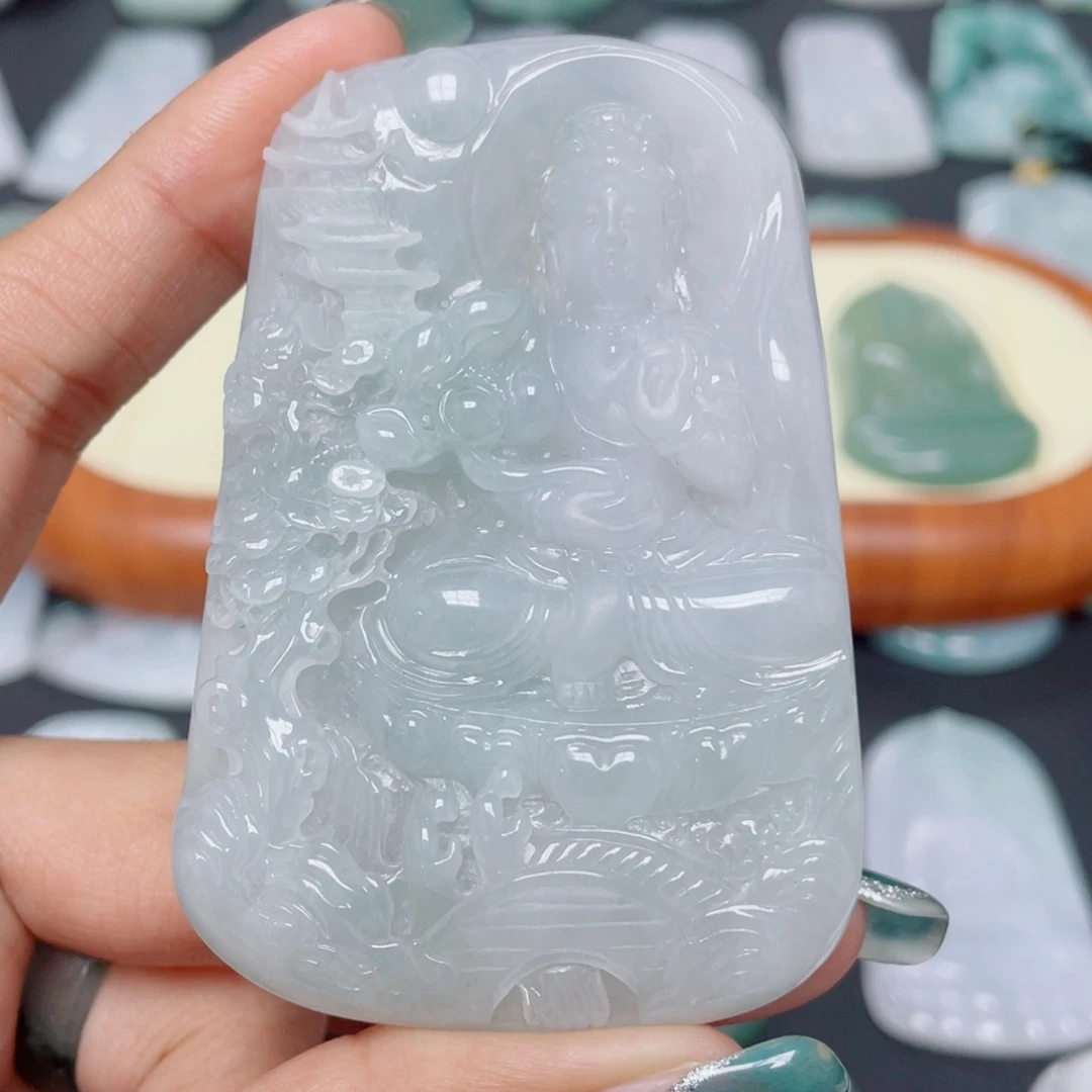 ****ɴ翡翠未镶嵌颈饰观音