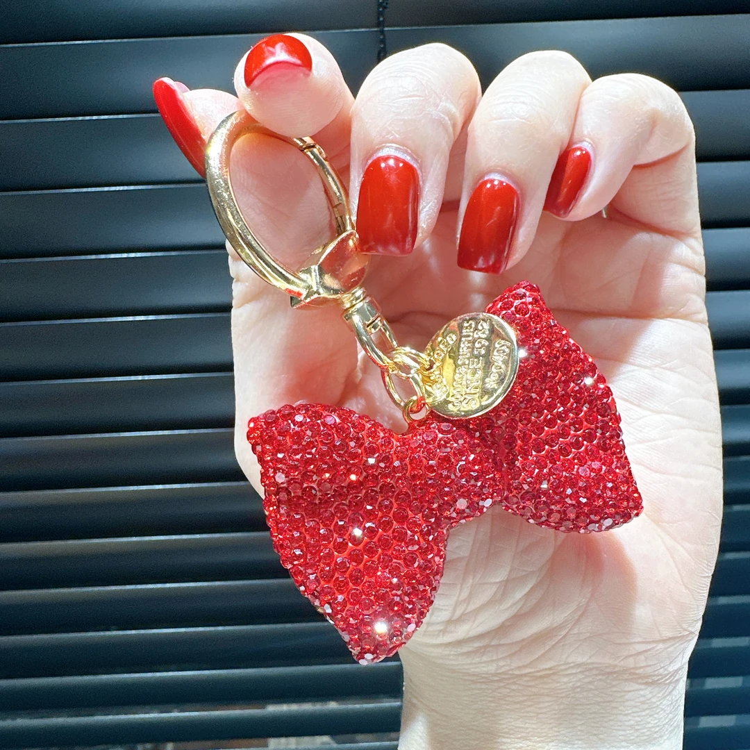 红色满钻蝴蝶挂件链条短链长链挂件饰品挂饰斜挎手工通用挂脖