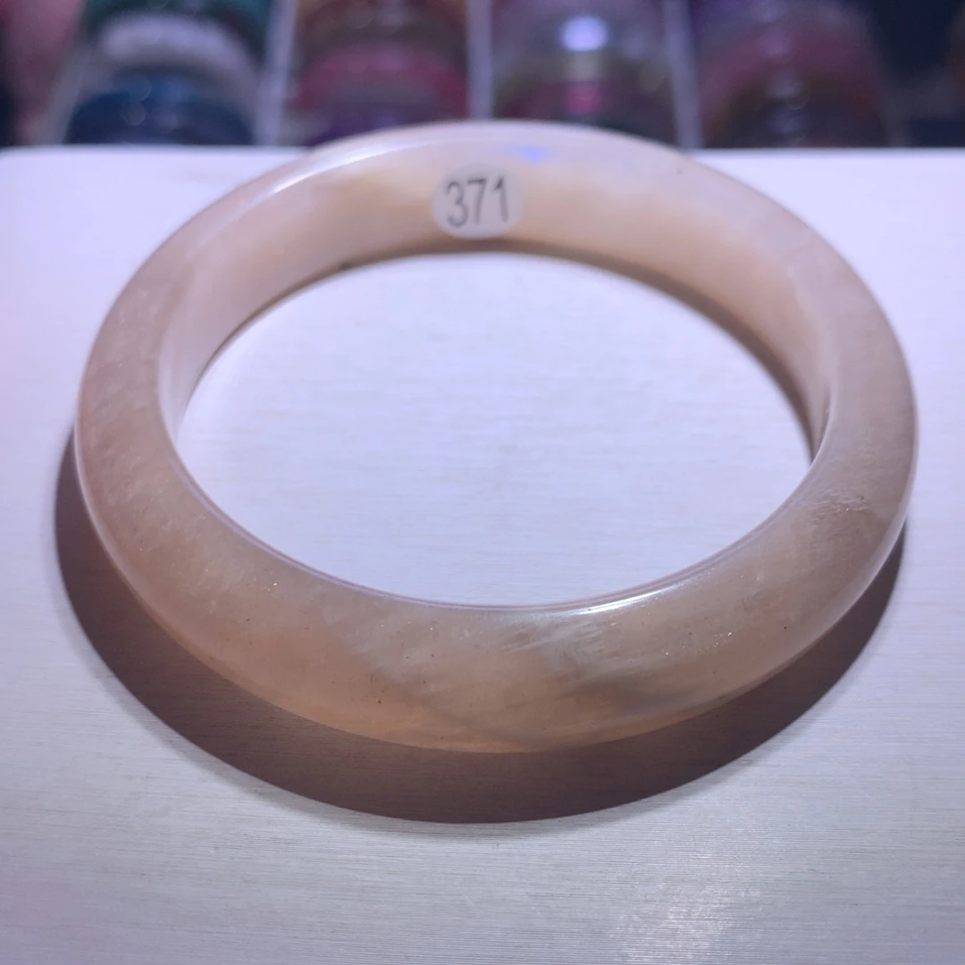 手镯银S925镶嵌水晶橙月光金太阳共生59.4圈371