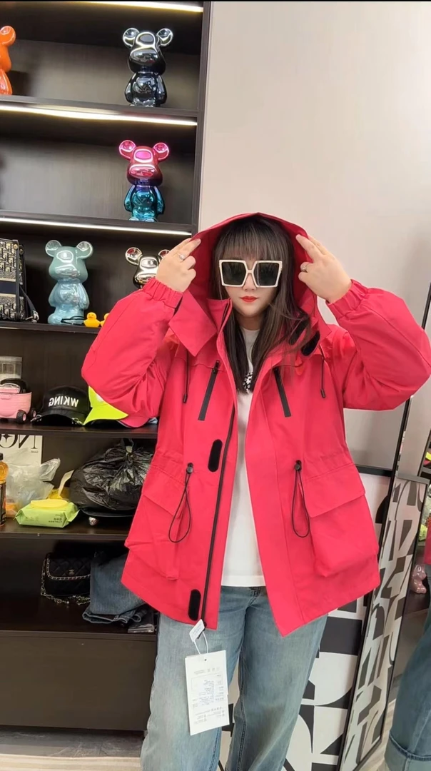 大码春季新款显瘦女款风衣纯色外套（9901）户外运动