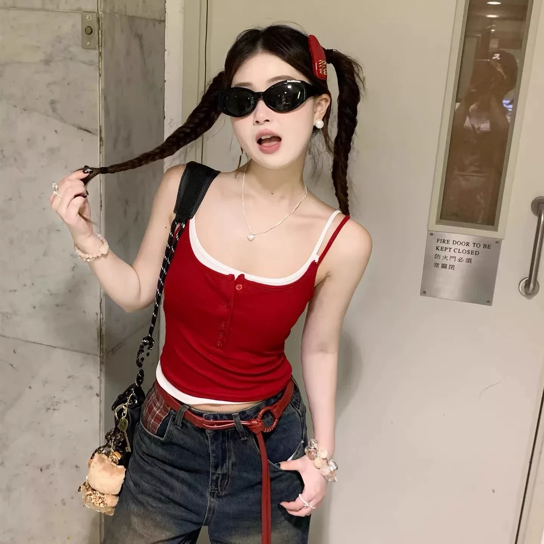 运动背心假两件防震防下垂美背一体式杯垫瑜伽健身女可外穿吊带