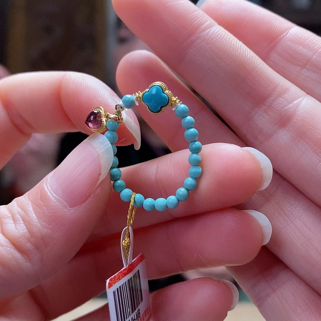 绿松石珠宝奇石18K金镶嵌