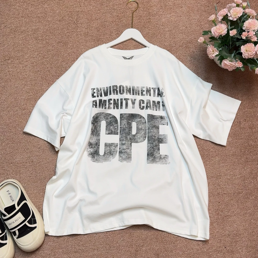 拾伍里-短袖常规休闲宽松型印花T恤夏季半袖欧美ins街头上衣宽松