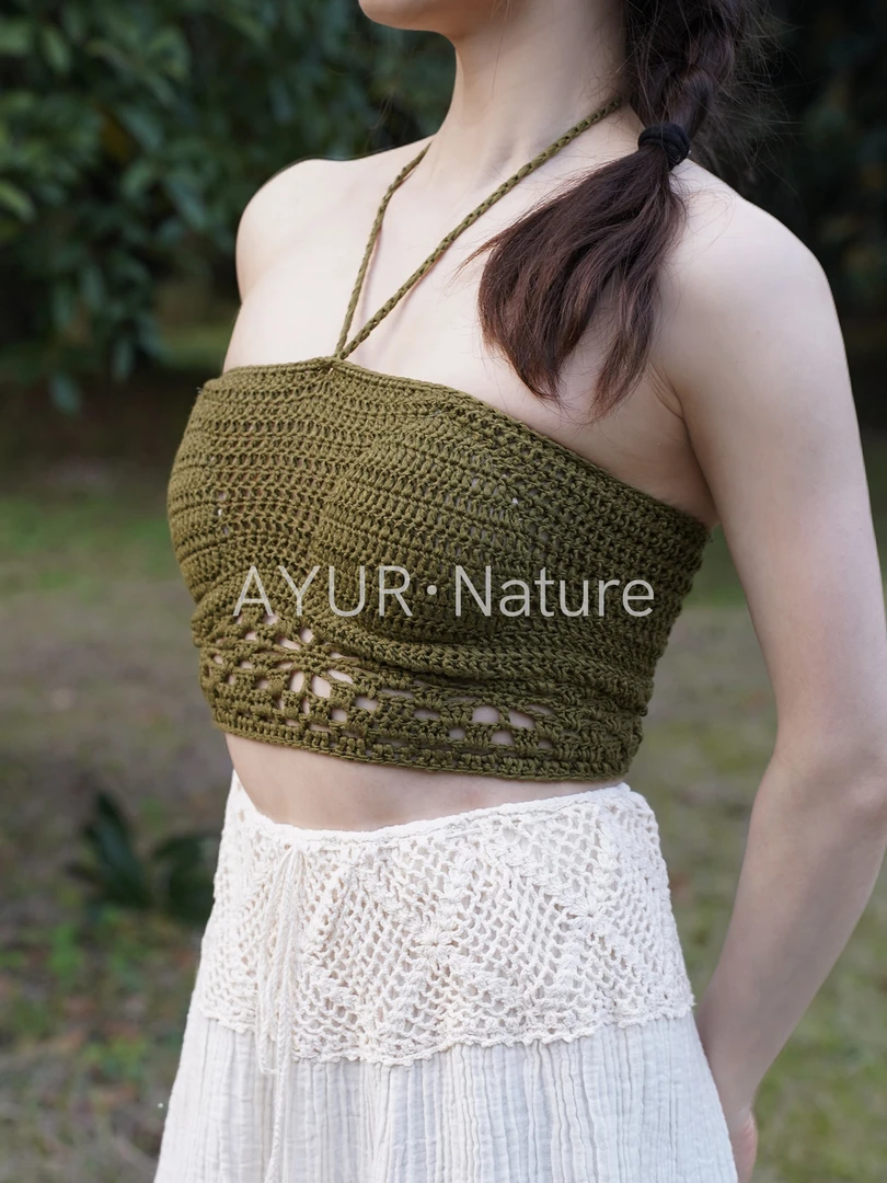 Ayur·Nature波希米亚抹胸| 手工钩花度假吊带抹胸|拍照绝绝子081