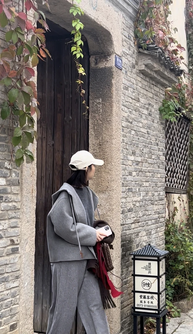 连帽新潮风中长款女秋冬毛呢外套纯色韩版保暖拉链款羊毛羊绒大衣