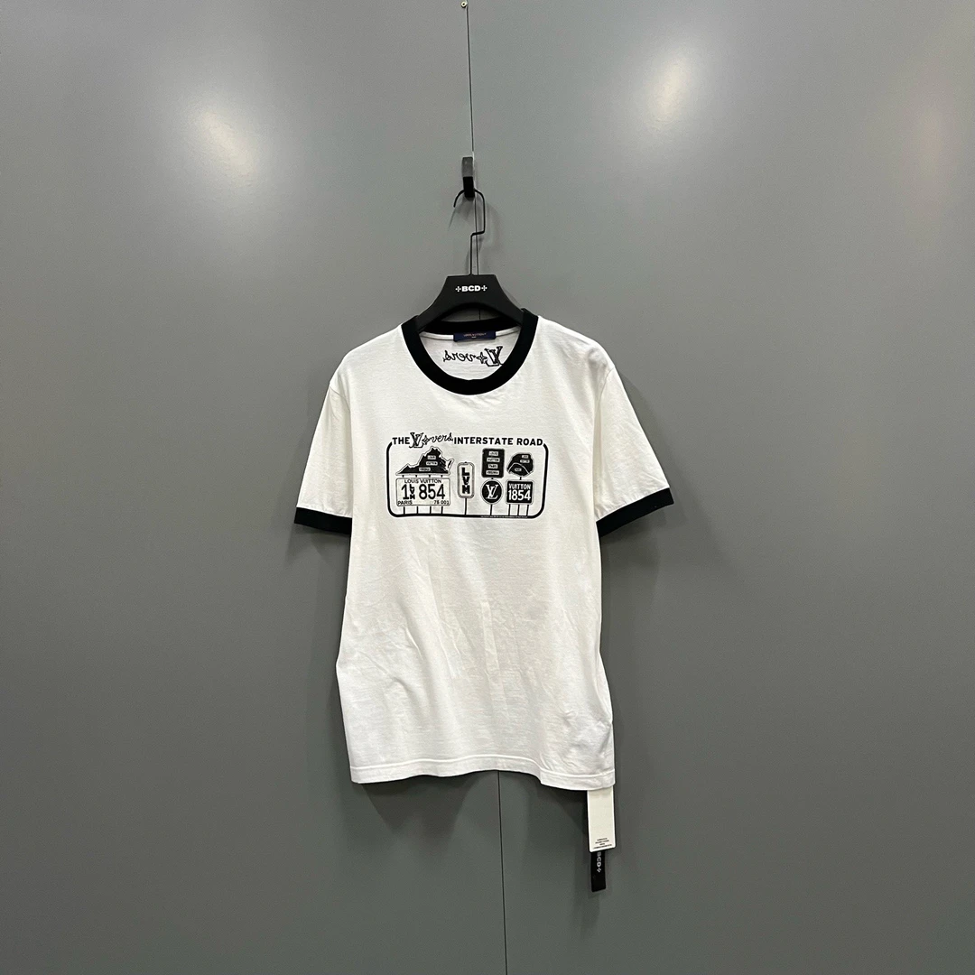 95新 LouisVuitton/路易威登 ab1129 103191 字母路标短袖 XL码