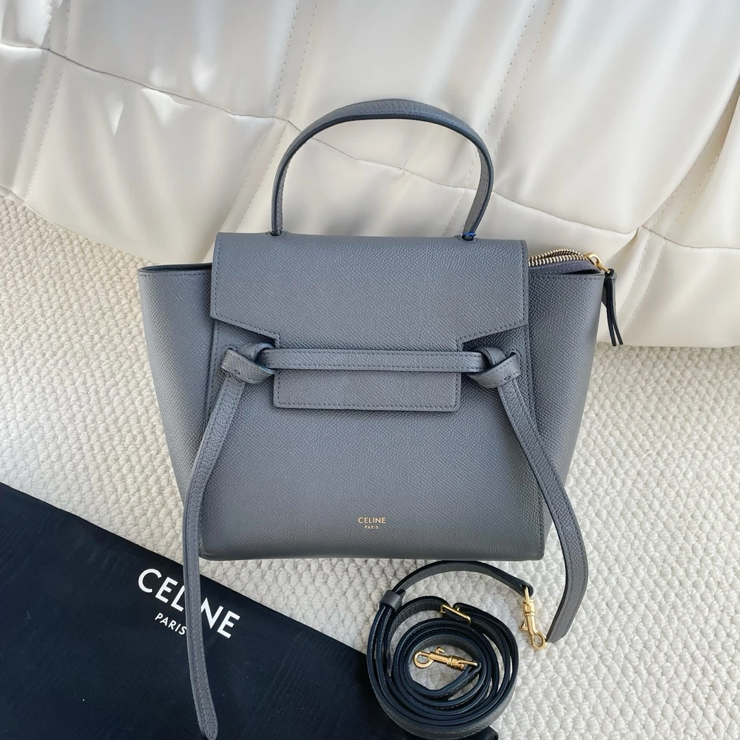 99新 Celine/思琳 锡器灰鲶鱼nano斜挎包BJM13-1098