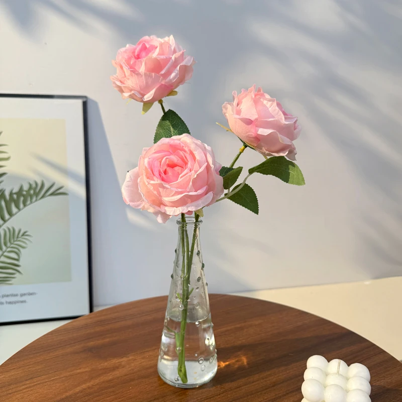 仿真花甜夏玫瑰干花室内绢布玫瑰花花束餐桌花摆设客厅装饰花摆件