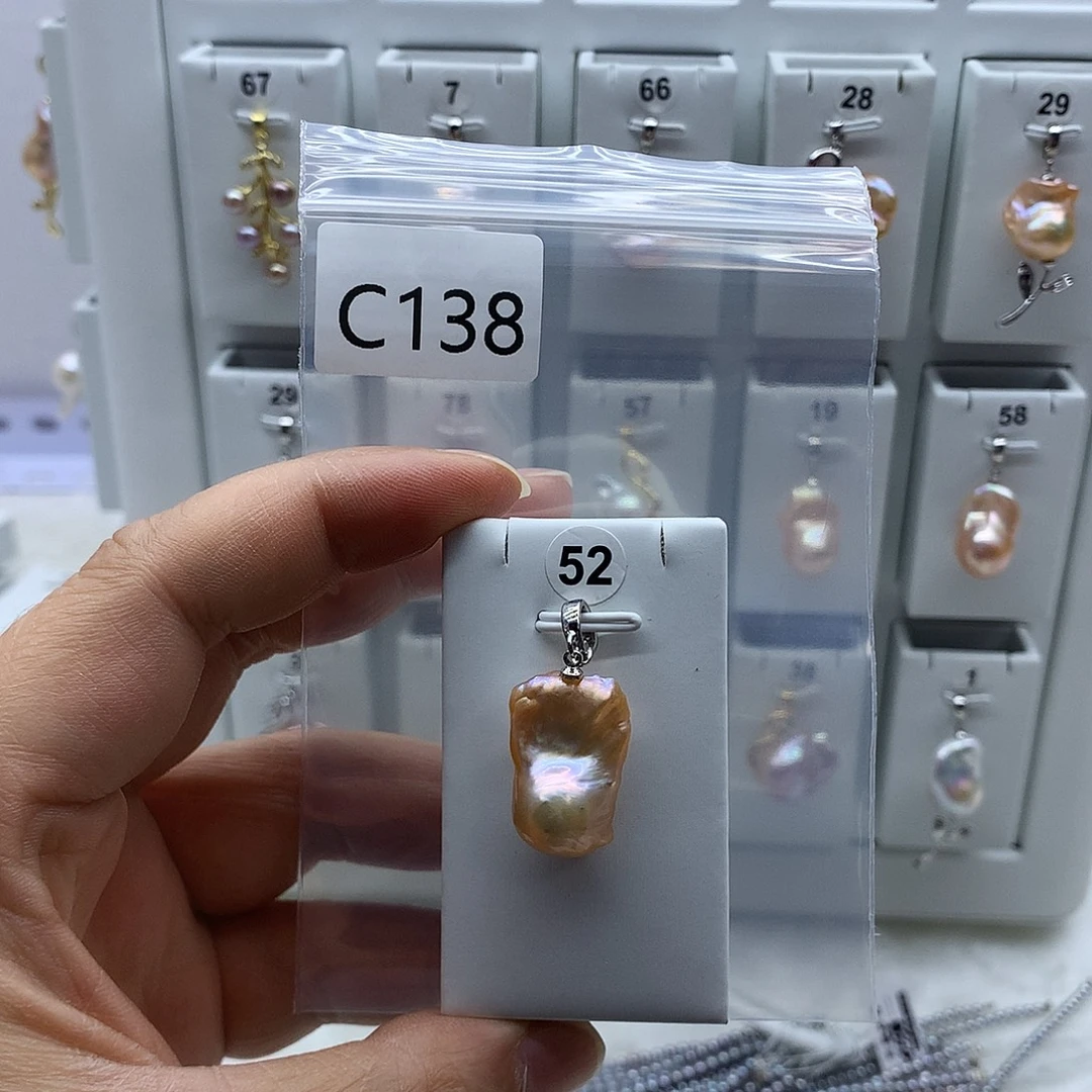 合金吊坠(不含链)淡水珍珠