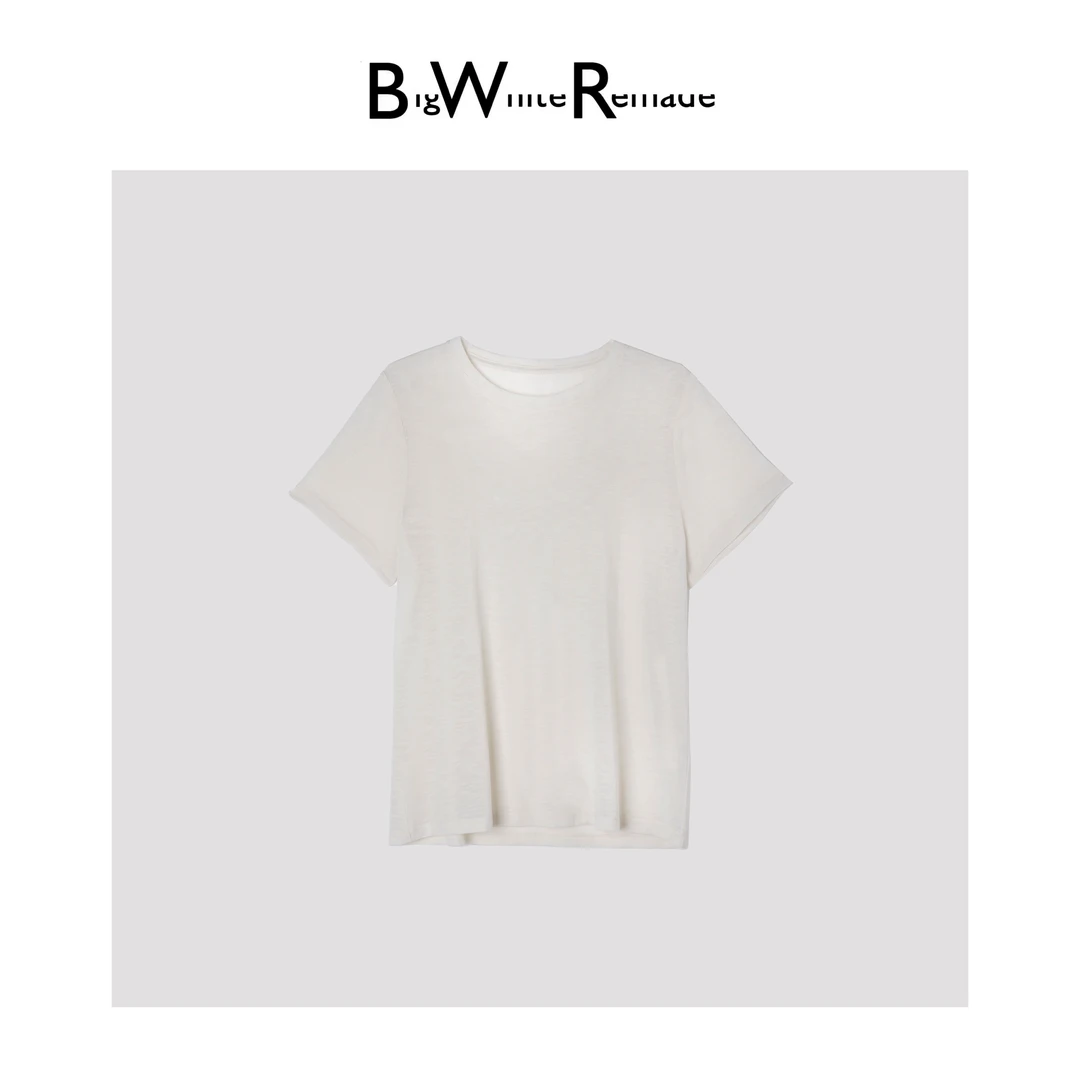 BIG WHITE REMADE“云感T”高端定制亚麻透气百搭T恤X09