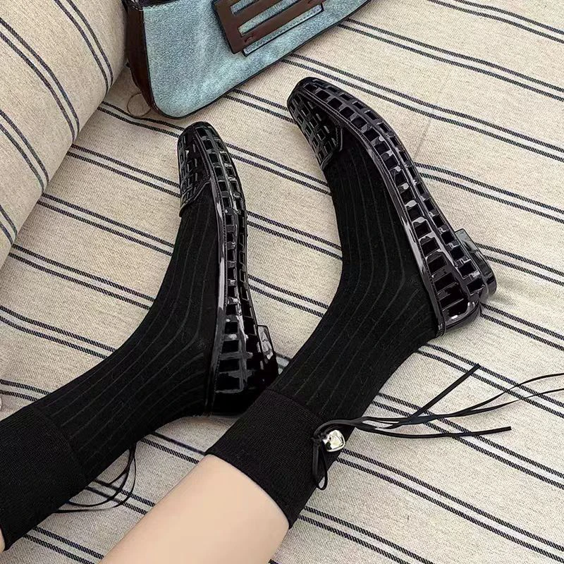 果冻鞋中跟韩版低帮方头时装凉鞋百搭ins高智淡人风