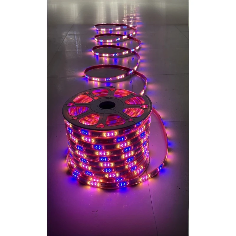 新年日月同辉超亮透镜喜庆红底灯带爆闪跑马灯带户外亮化防水防冻