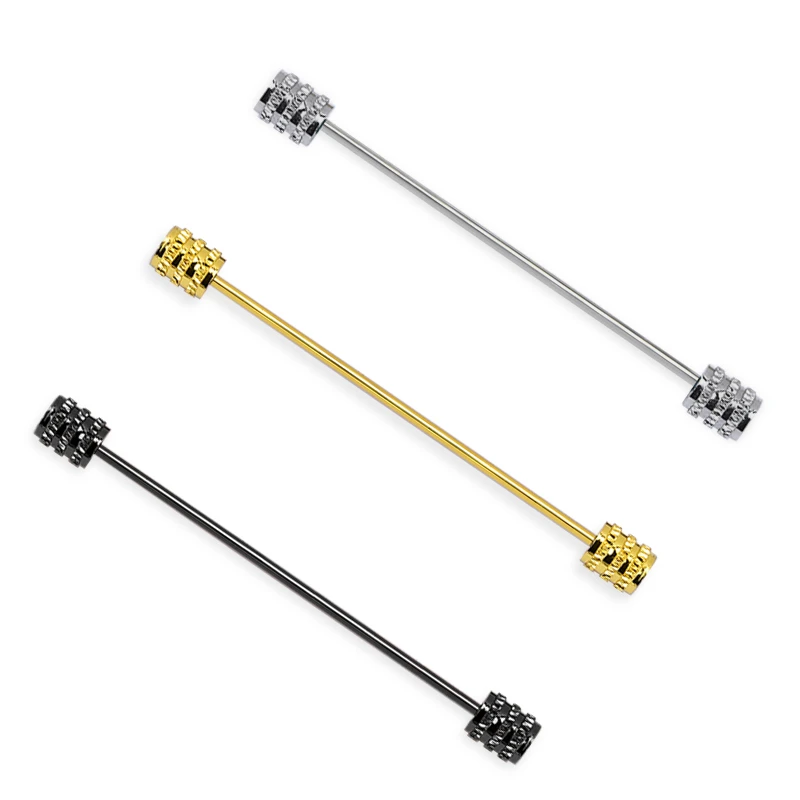 【优质铜】男士衬衫衣领棒领针领带固定杆领扣领夹时尚领角夹银金黑