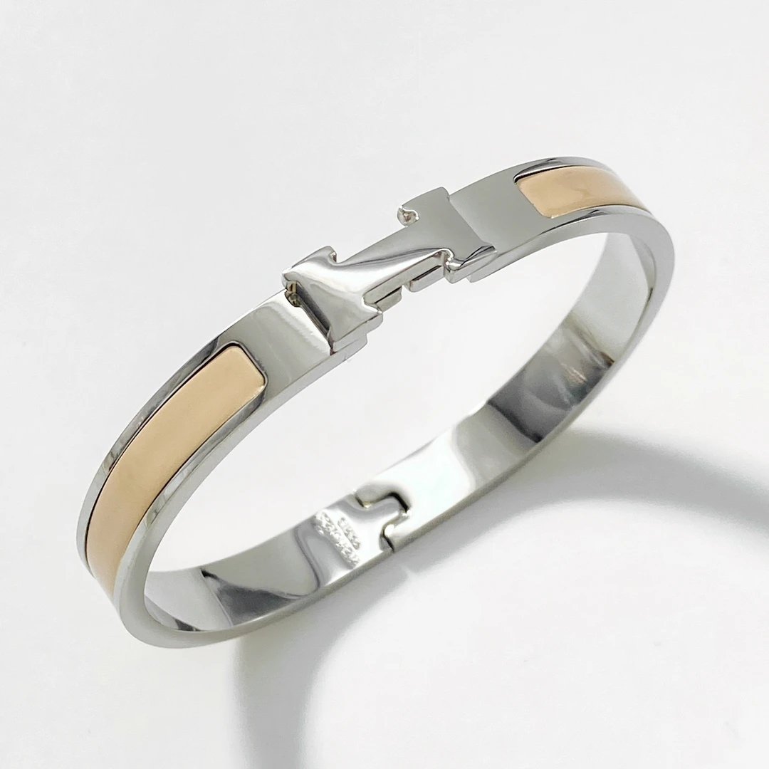 名式 铜合金手镯 H百搭简约时尚经典58*45可开口手镯FL067