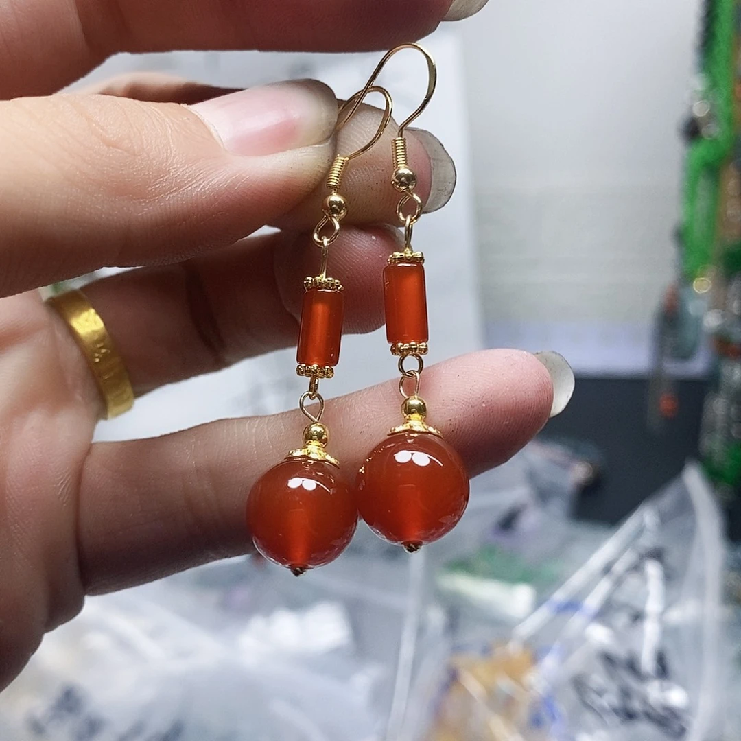 未镶嵌耳钉玛瑙/玉髓9
