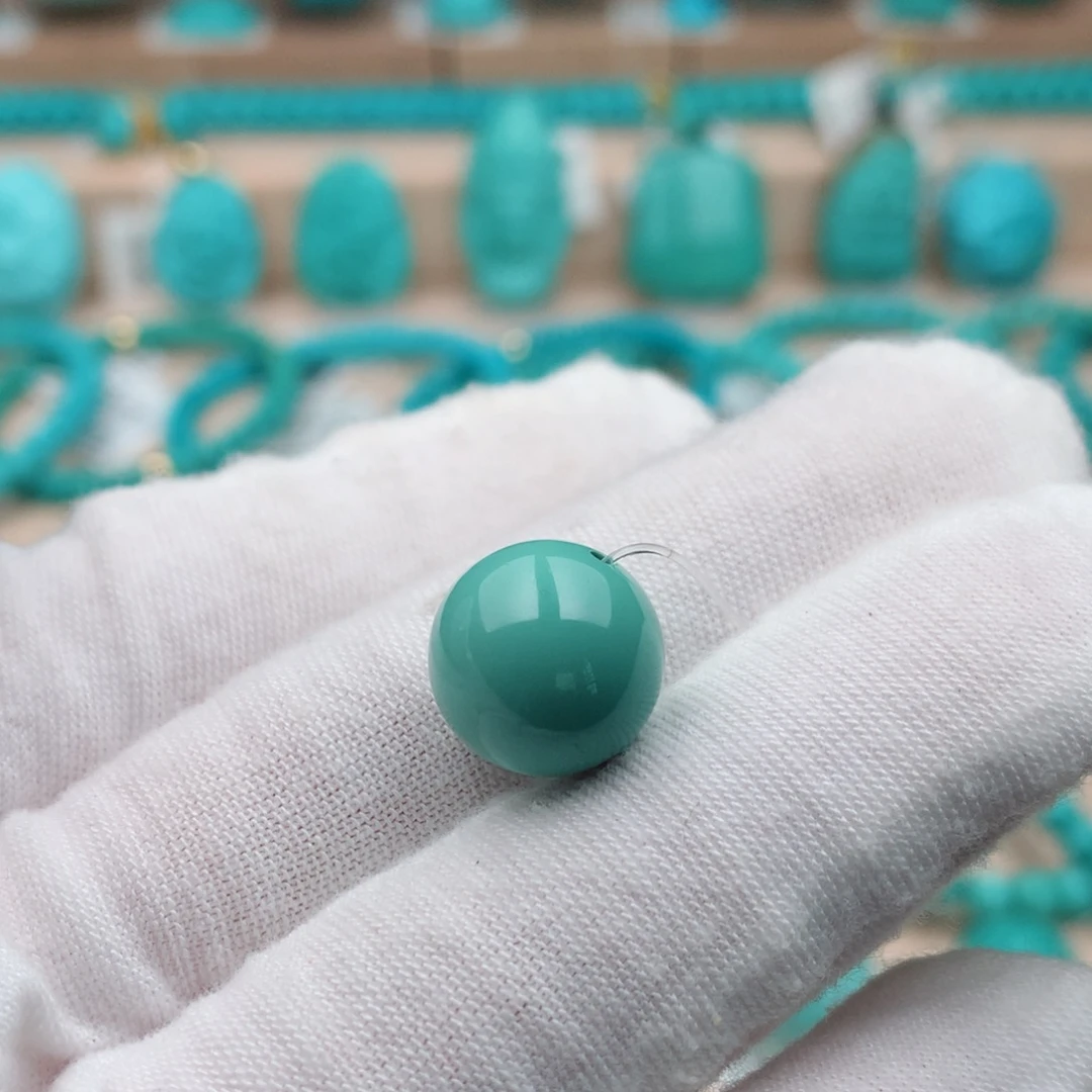 未镶嵌绿松石珠宝奇石12.3mm