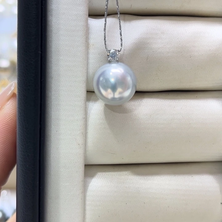 吊坠(不含链)18K金镶嵌海水珍珠11-12mm23号