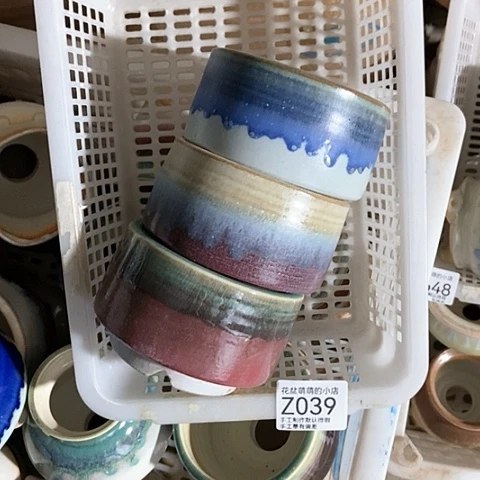紫砂花盆039微瑕品口径8.5左右