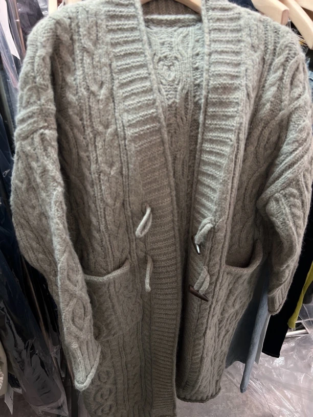 No褪专场 灰色长款毛衣