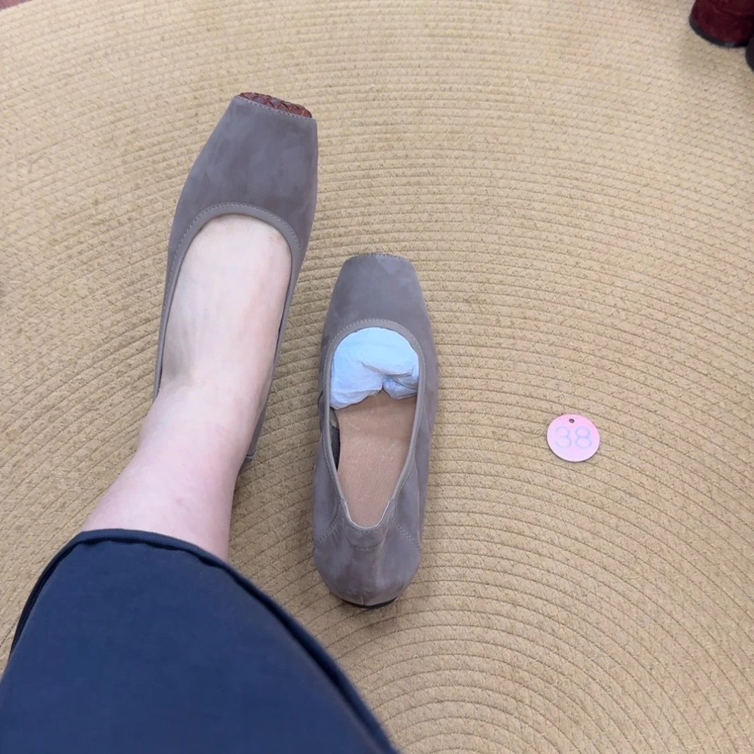 懒人鞋牛皮女士真皮女士