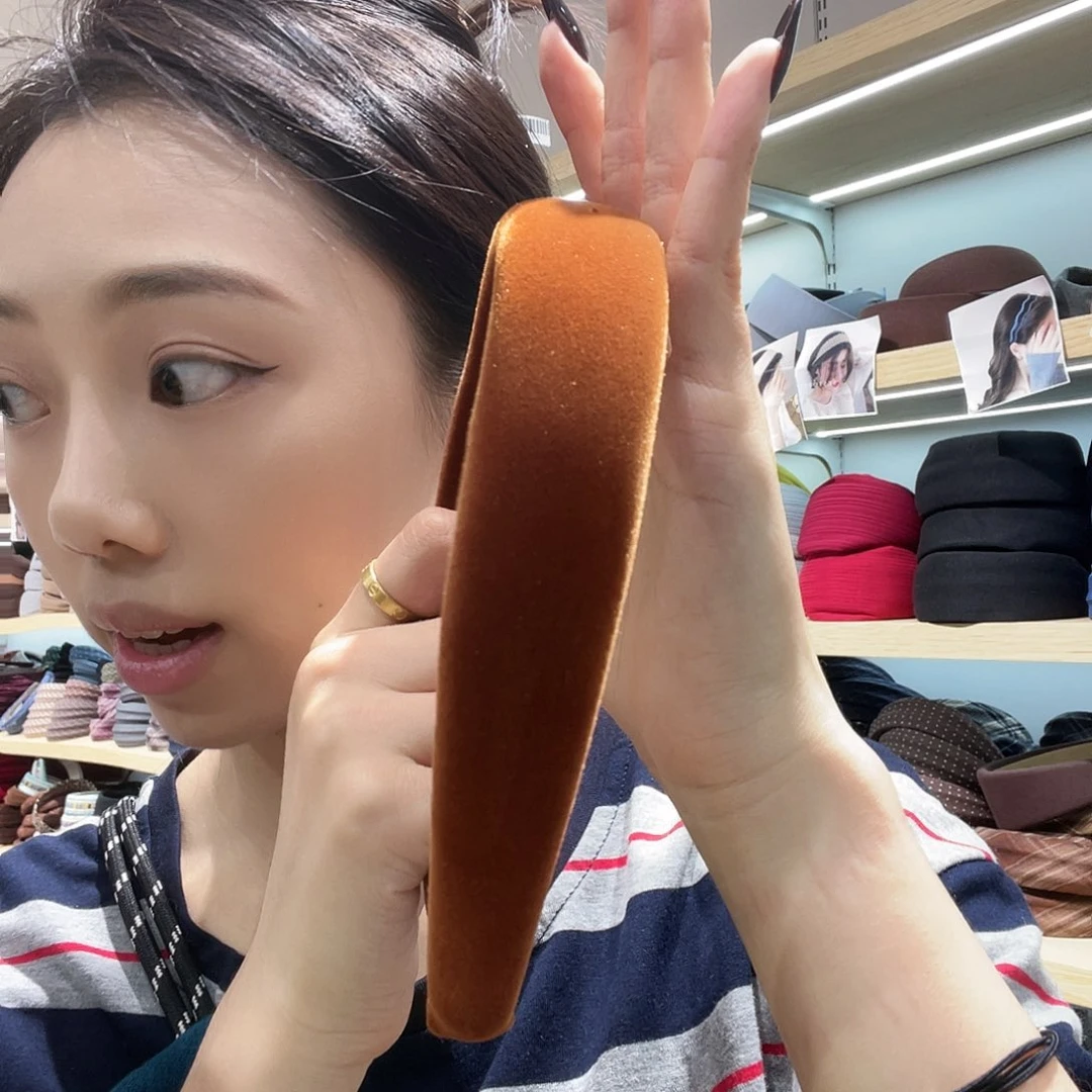 非金属皮质南瓜色发箍