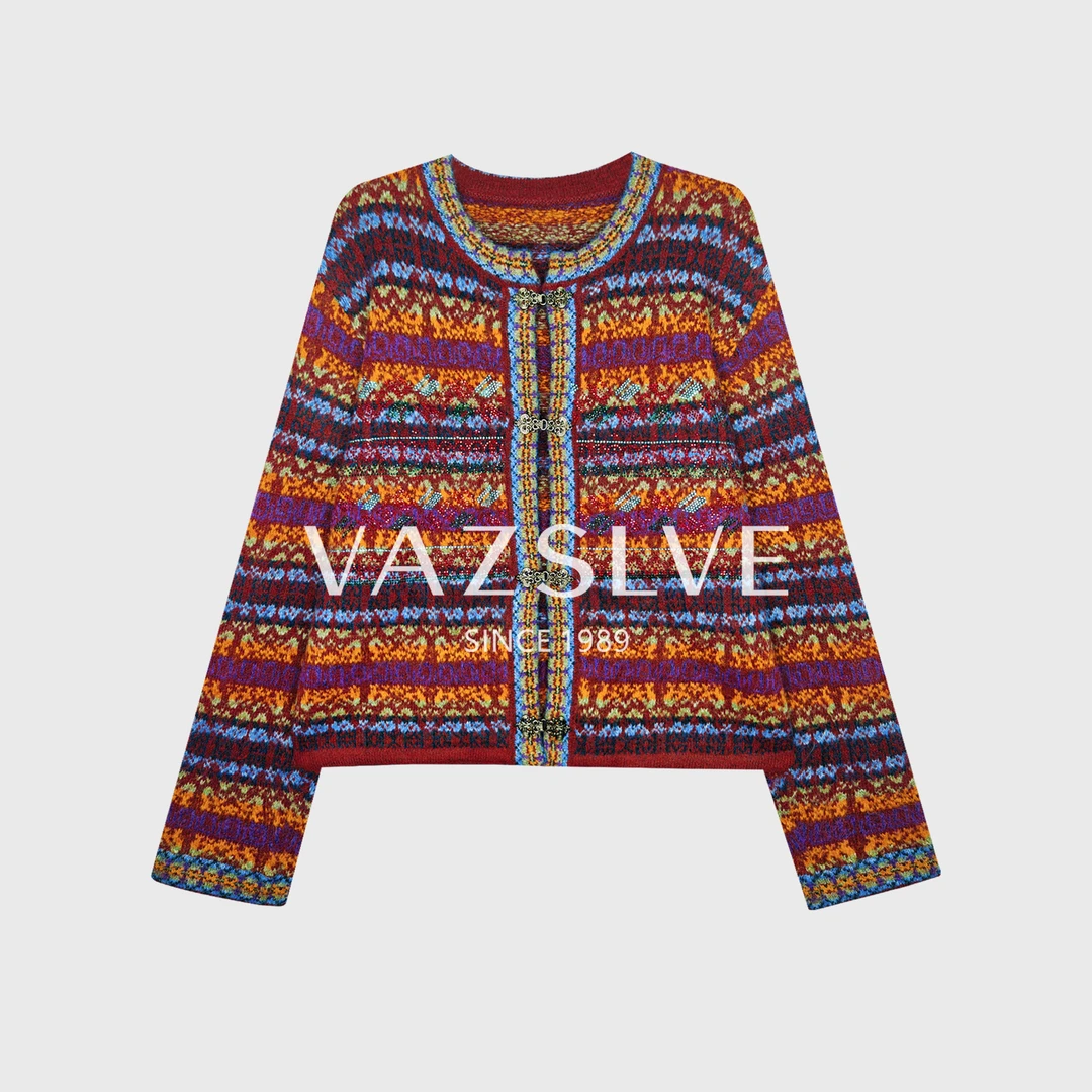 【VAZSLVE/全新奢品】捡漏民族风休闲百搭保暖开衫毛衣MY2303
