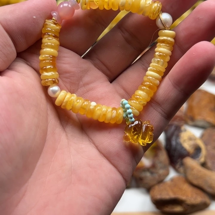 手链琥珀未镶嵌diy手串