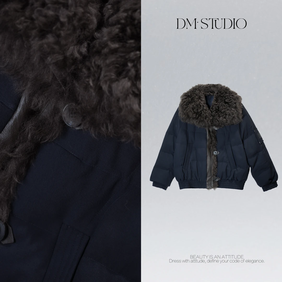 DEDM•STUDIO/冬季轻奢高级保暖翻皮毛一体90鹅绒服2510YRF/2513