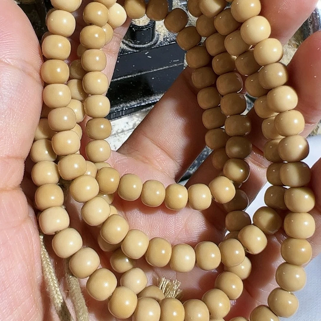 菩提根/象牙果手串山*豆龙脊老型脖挂140颗卡6