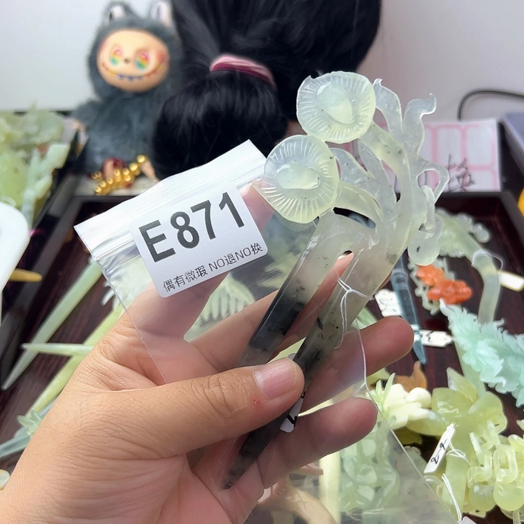 合金蛇纹石玉发饰h****6