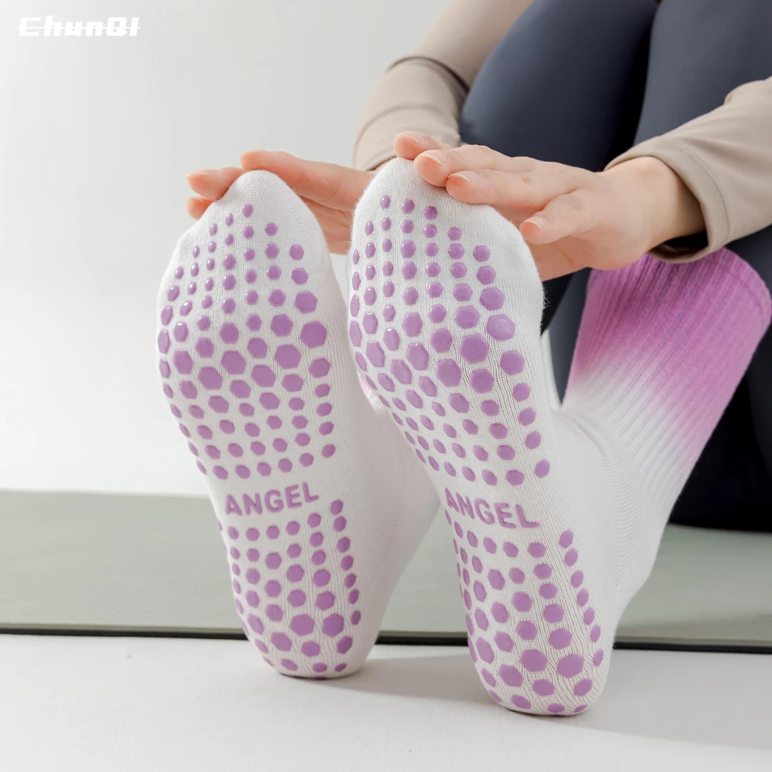 维多利亚瑜伽袜女中筒防滑专业普拉提专用袜子夏季室内运动训练袜