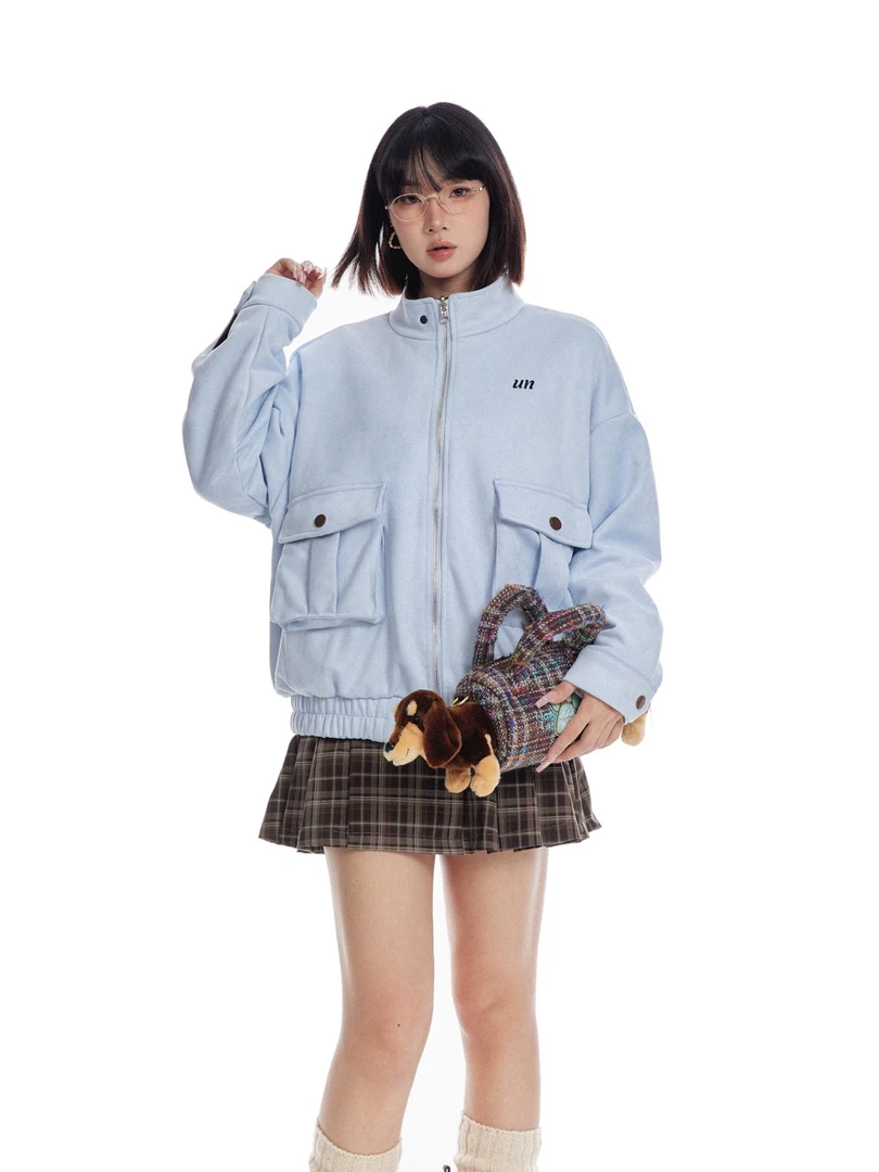 牛十八-双面穿短款立领外套