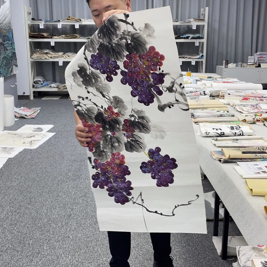 国画纯手工制作的