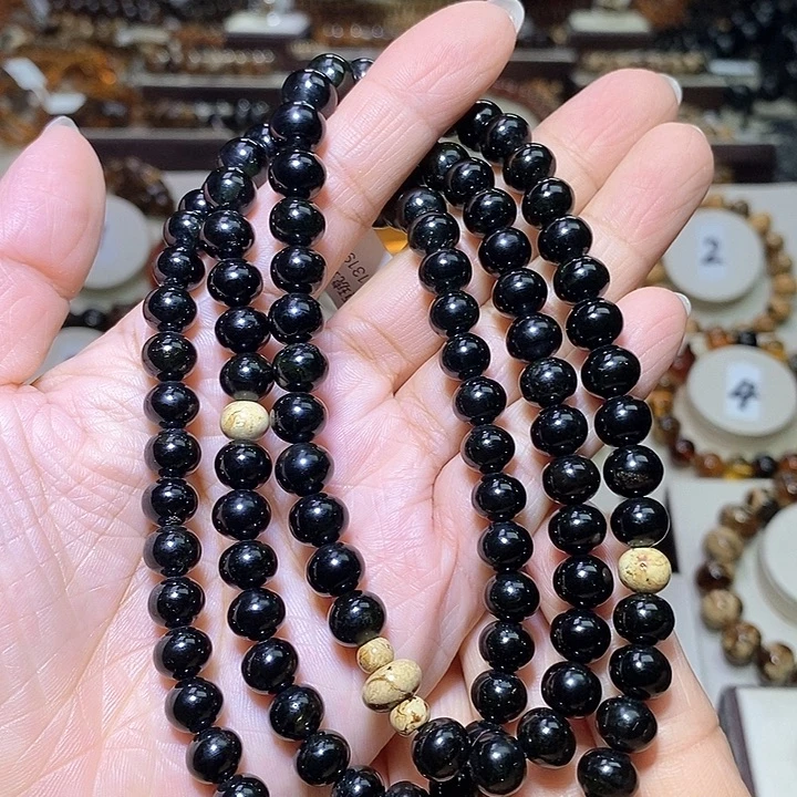 琥珀未镶嵌裸石满天星8m