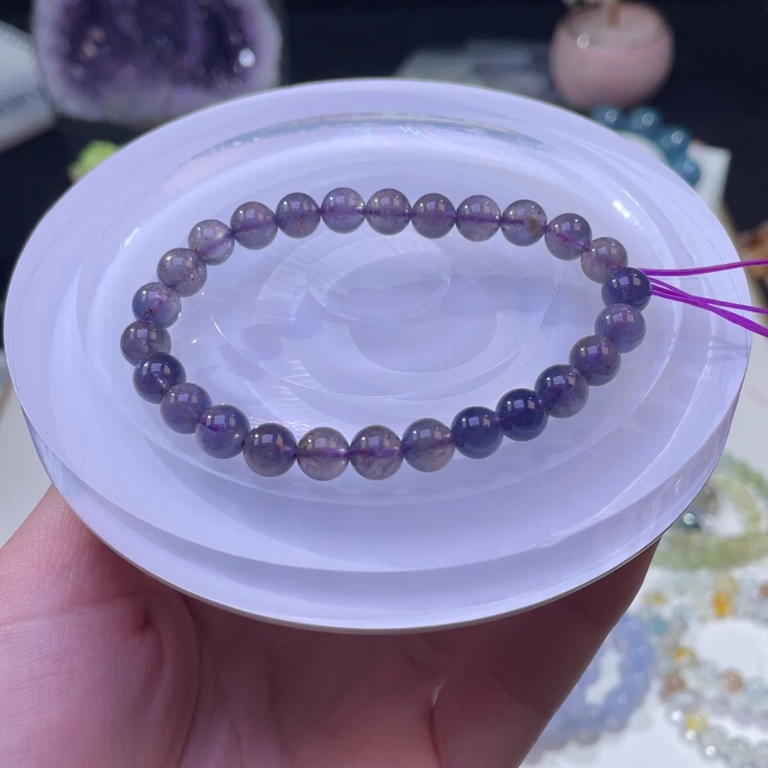 未镶嵌手链水晶星空感透体堇青石7mm