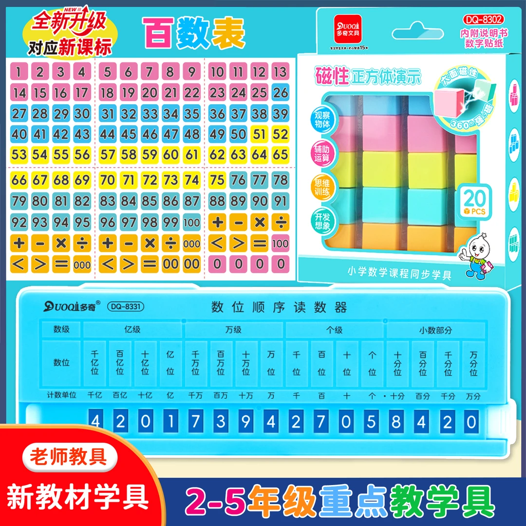 数位顺序读数器小数点数字读数写数磁性正方体小学2-5年级数学具
