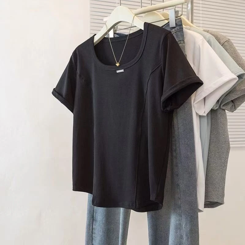 270纯色百搭女士夏季新款短袖