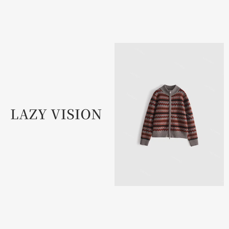 LAZYVISION【费尔岛】休闲百搭女款新款针织开衫ZMD-23243小小
