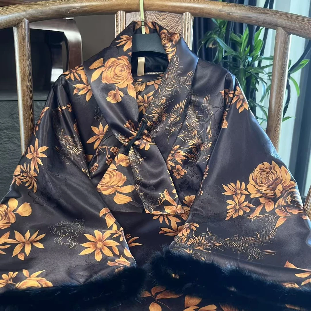 【景橙】新中式加棉保暖太太服 复古宽松阔腿直筒加绒