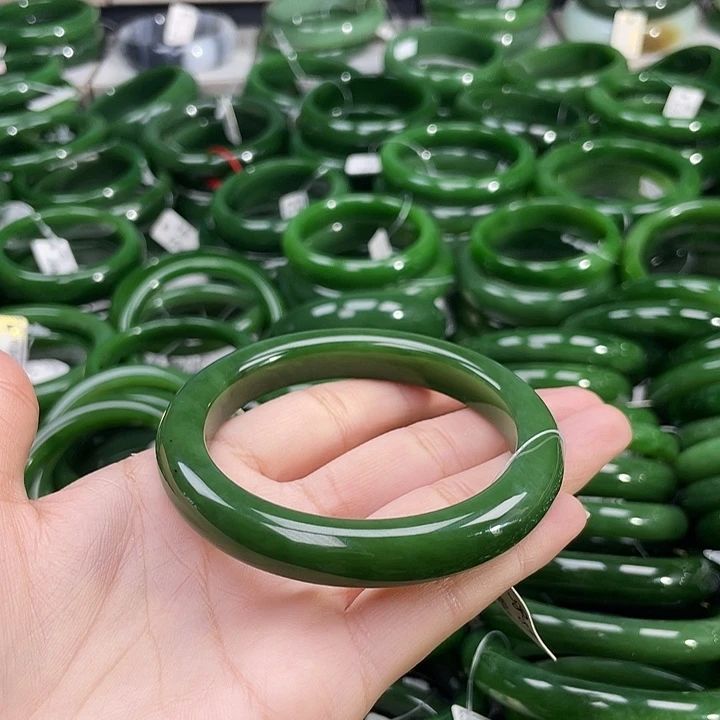 未镶嵌手镯和田玉（碧玉）花***依