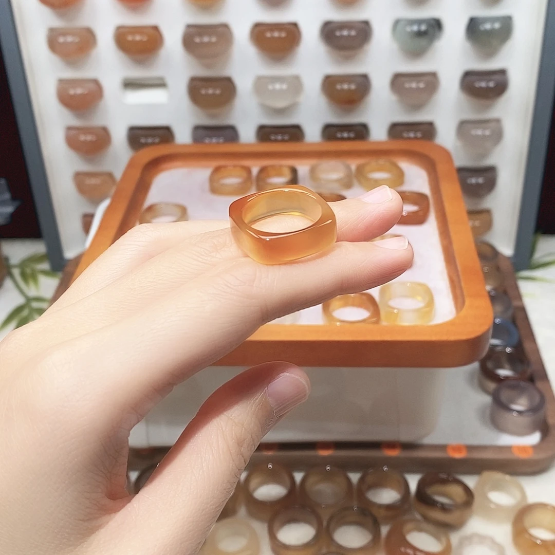 ****子玛瑙/玉髓未镶嵌戒指港18